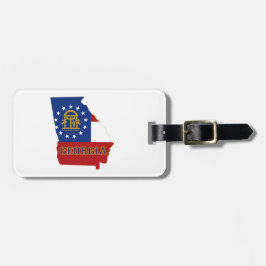 Georgia statlig flagga och karta bagagebricka