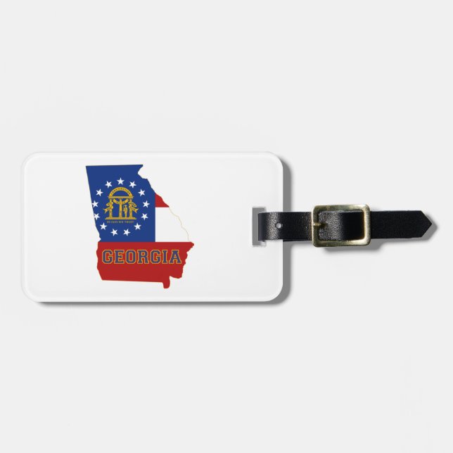 Georgia statlig flagga och karta bagagebricka (Horisontell Framsida)