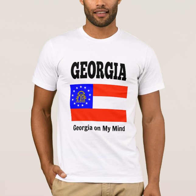 Georgia statlig flagga och motto t shirt (Framsida)
