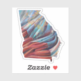 Georgia Statlig flagga Painting Sticker Klistermärken