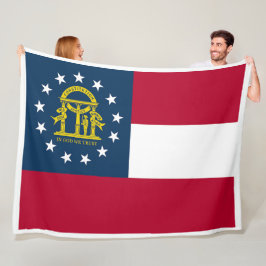 Georgia Statlig flagga Print Patriotc Fleecefilt