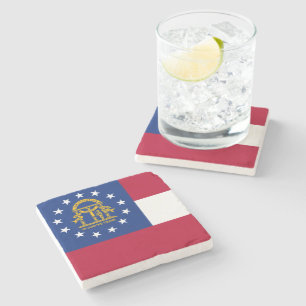 Georgia statlig flagga underlägg sten