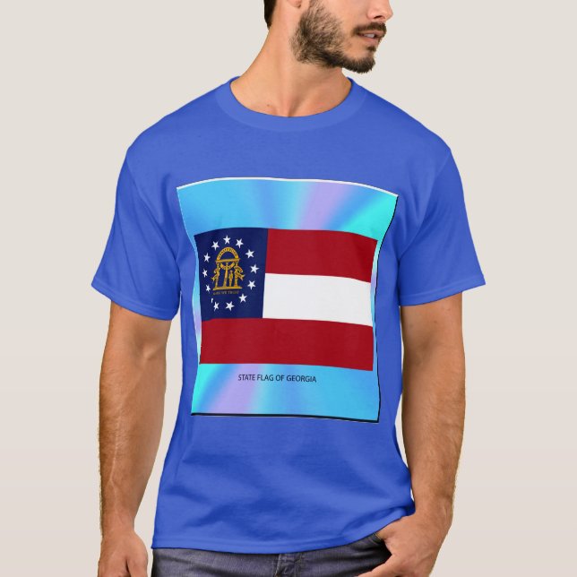 Georgia Statlig flagga Unisex Tee (Framsida)