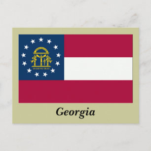 Georgia statlig flagga vykort