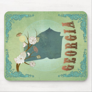 Georgia statlig karta - grönt musmatta