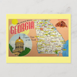 Georgia Statskarta Postkort Vykort