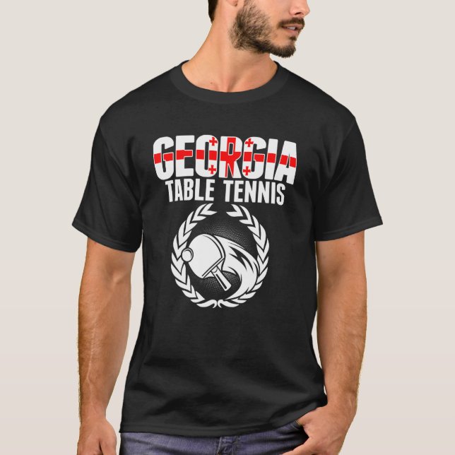 Georgia Table Tennis   Georgian Ping Pong Supporte T Shirt (Framsida)