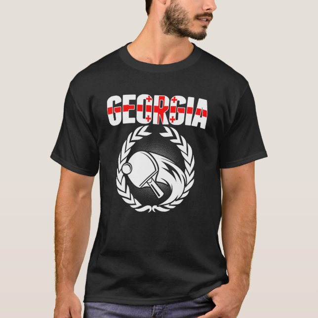 Georgia Table Tennis   Georgian Ping Pong Supporte T Shirt (Framsida)