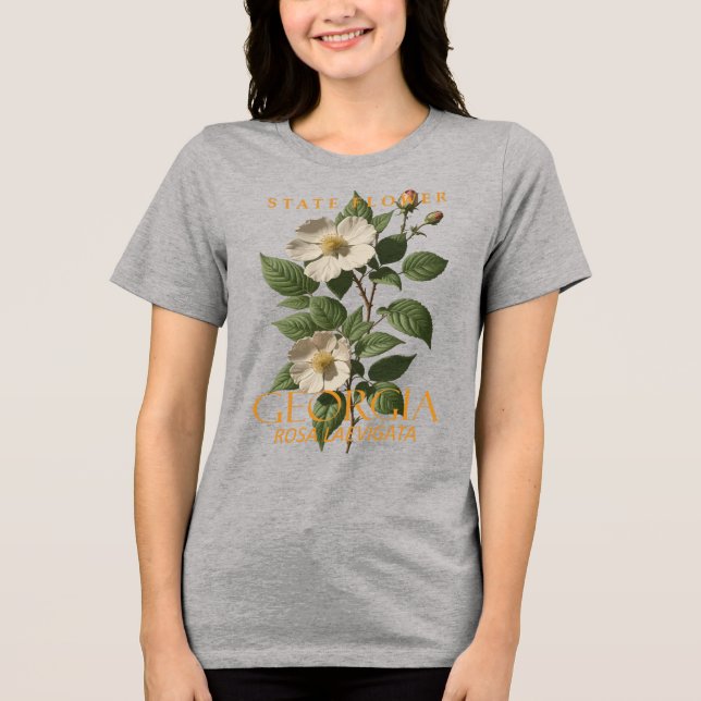Georgia Territory Flower Rosa laevigata T Shirt (Framsida)