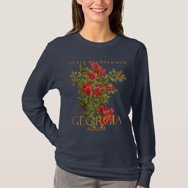 Georgia Territory Wildflower Azalean T Shirt (Framsida)