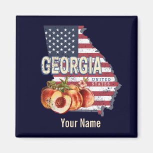 Georgia United Stater Retro State Karta Vintage US Magnet