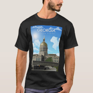Georgia United Stater Vinatge Minimum Retro Travel T Shirt