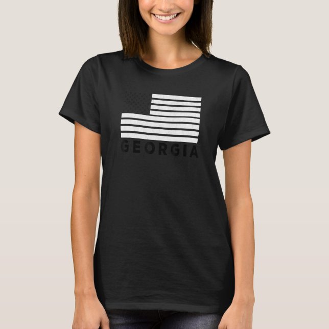 Georgia USA Flag Athens Red & Black Athens GA Amer T Shirt (Framsida)