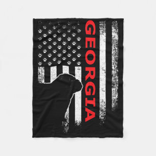Georgia Usa Flagga Patriotisk. Ga Vintage Stil  Fleecefilt