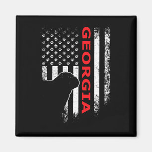 Georgia Usa Flagga Patriotisk. Ga Vintage Stil Magnet