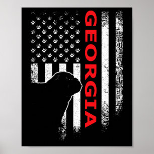 Georgia Usa Flagga Patriotisk. Ga Vintage Stil Poster