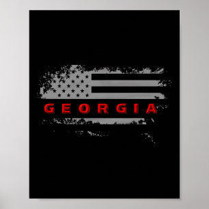 Georgia Usa Flagga  Poster