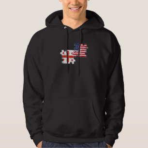 Georgia Usa Kärlek Roots Georgian American Flagga Hoodie