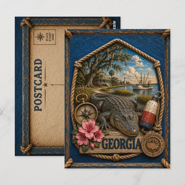 Georgia Vintage Resa Vykort (Fram/baksida)