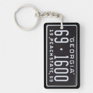 Georgia vintageregistreringsskylt 1969 Keychain C2