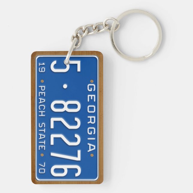 Georgia vintageregistreringsskylt 1970 Keychain (Baksidan)