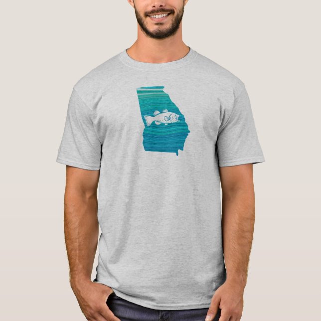 Georgia Wave Fishing T Shirt (Framsida)
