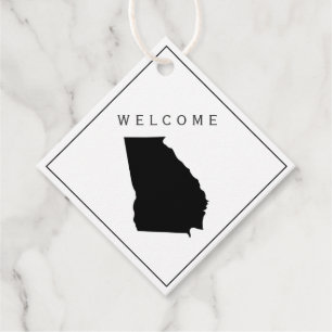 Georgia Welcome Bag Gift Märkre för Bröllop Helg Gåvor Etiketter