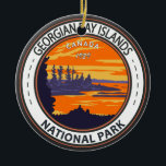 Georgian Bay Islands National Park Canada Badge Julgransprydnad Keramik<br><div class="desc">Formgivning av vektorkonst i georgiska Bay Islands nationalpark. Parken består av 63 små öar eller delar av öar i georgiska viken.</div>