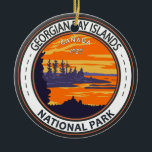 Georgian Bay Islands National Park Canada Badge Julgransprydnad Keramik<br><div class="desc">Formgivning av vektorkonst i georgiska Bay Islands nationalpark. Parken består av 63 små öar eller delar av öar i georgiska viken.</div>