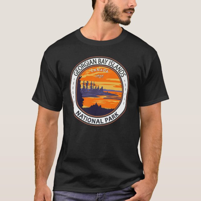 Georgian Bay Islands National Park Canada Badge T Shirt (Framsida)