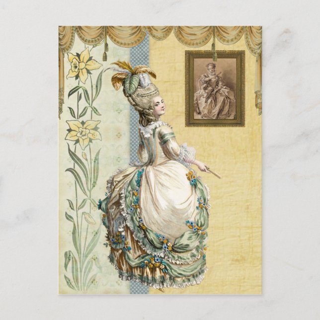 Georgian Dam tittar av Boucher Vykort (Framsida)