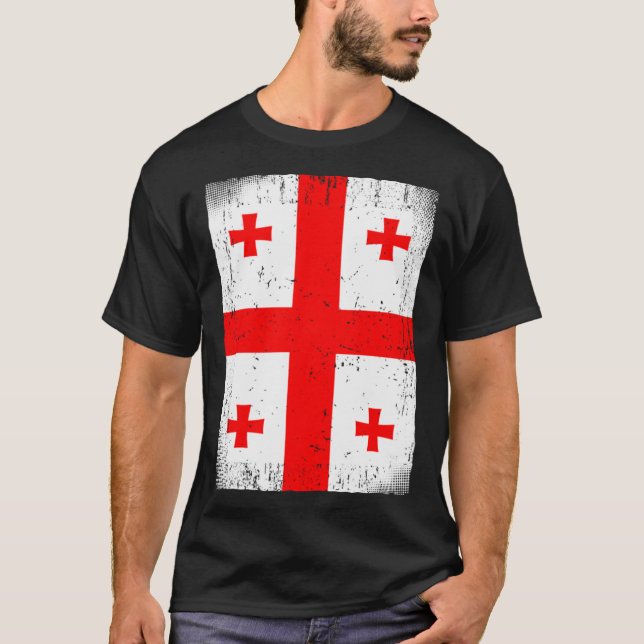 Georgian Flag Georgia T Shirt (Framsida)