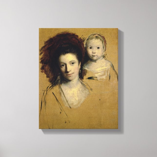 Georgiana, Countess Spencer och hennes dotter Dam Canvastryck (Framsida)