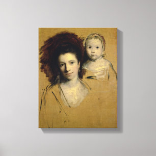 Georgiana, Countess Spencer och hennes dotter Dam Canvastryck