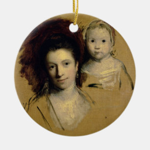 Georgiana, CountessSpencer och henne dotterdam Julgransprydnad Keramik