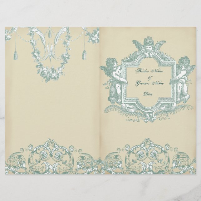 Georgiana (Cream) Bi-fold Bröllopsprogram (Framsida)