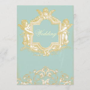 Georgiana (Marie Antoinette Blue) Bröllop Inbjudningar