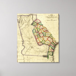 GeorgiaPanoramic MapGeorgia Canvastryck