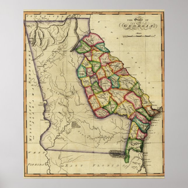 GeorgiaPanoramisk kartaGeorgien Poster (Framsidan)