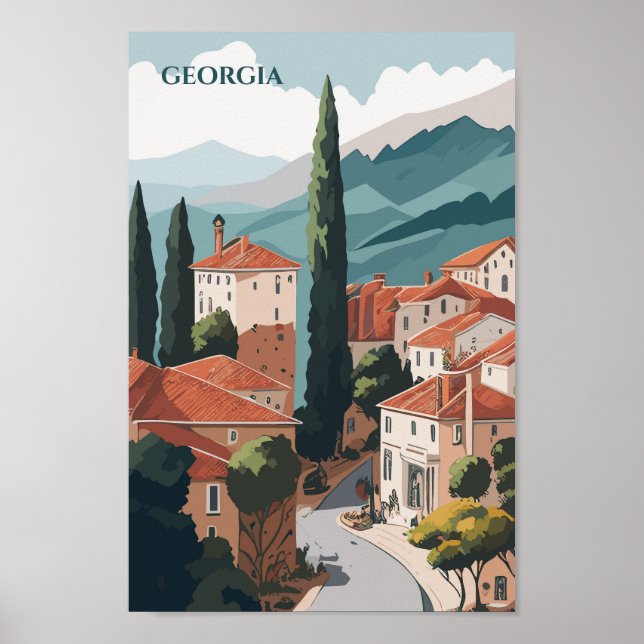 Georgias berömda resmål poster (Framsidan)