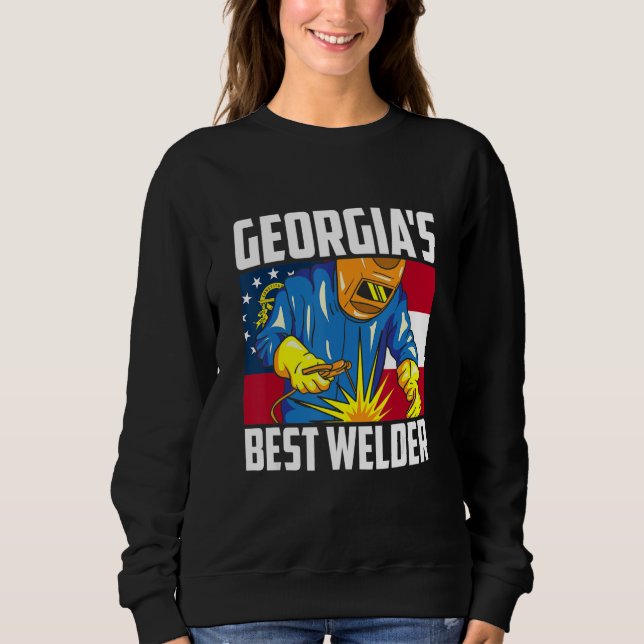 Georgia's Best Welder Ironworker Ironsmith Welding T Shirt (Framsida)