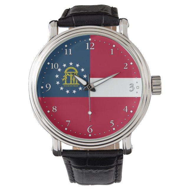 Georgias delstatsflagga armbandsur (Framsida)