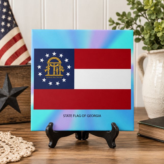 Georgias delstatsflagga kakelplatta (Georgia State Flag Tile)