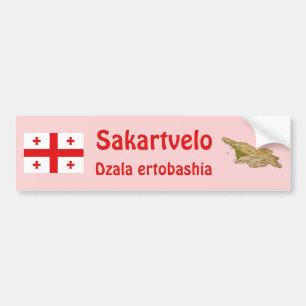Georgias flagga + kartdecal bildekal