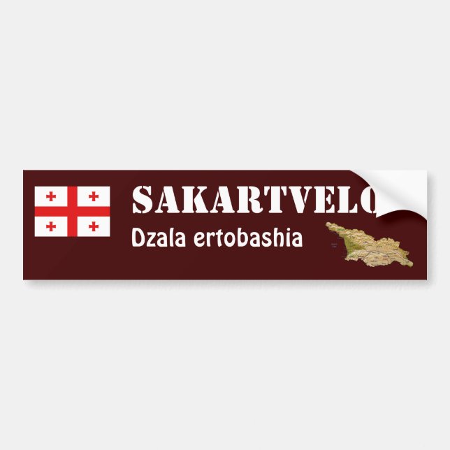 Georgias flagga + kartdekal bildekal (Framsidan)