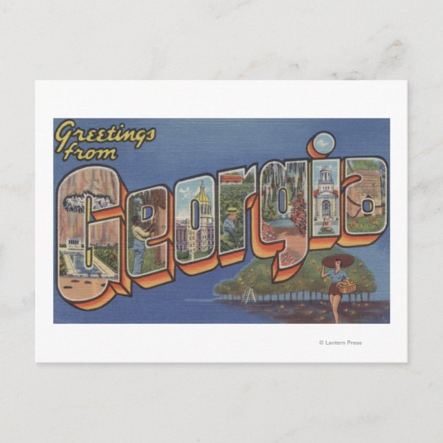 GeorgiaStora Bokstavs ScenerGeorgia 2 Vykort (Framsida)