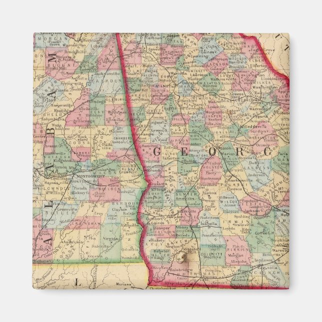 Georgien, Alabama Karta av Mitchell Magnet (Framsidan)