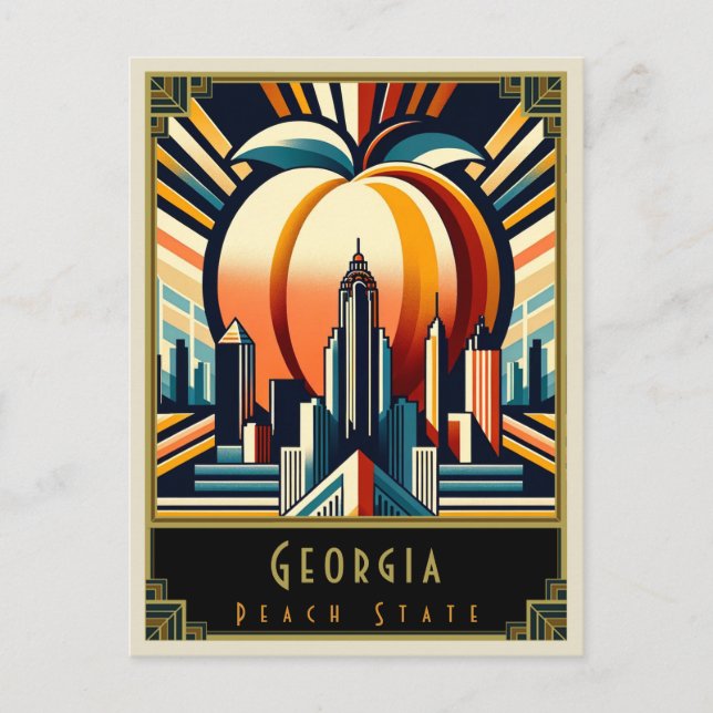 Georgien | Art Deco Vykort (Framsida)