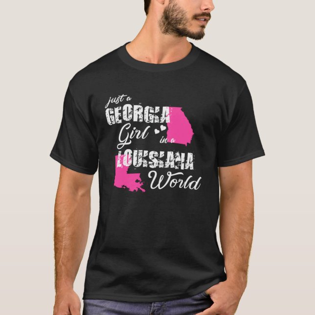 Georgien Bara en Georgienflicka i Louisiana T Shirt (Framsida)