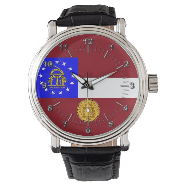 Georgien flagga armbandsur (Framsida)